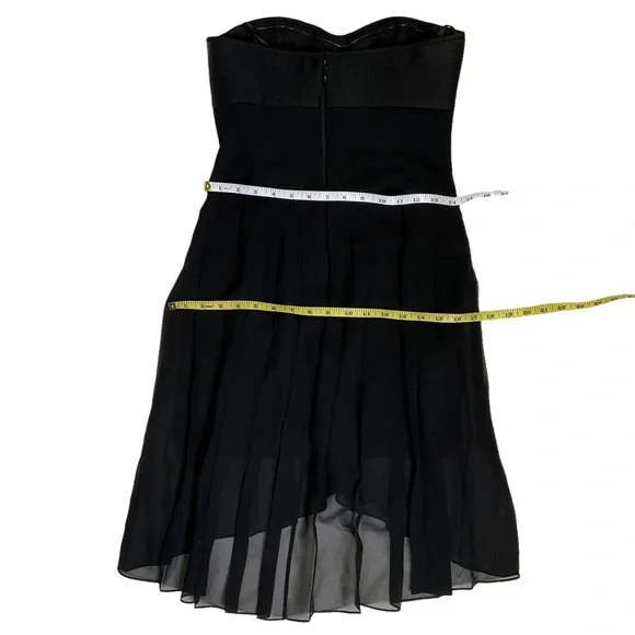 BCBG MaxAzria “April” Black Strapless Corset Silk Chiffon Hi-Low Dress - Picture 12 of 16